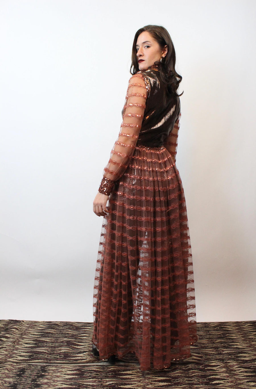 1970s OSCAR de la RENTA jumpsuit OVERSKIRT xs | new fall winter