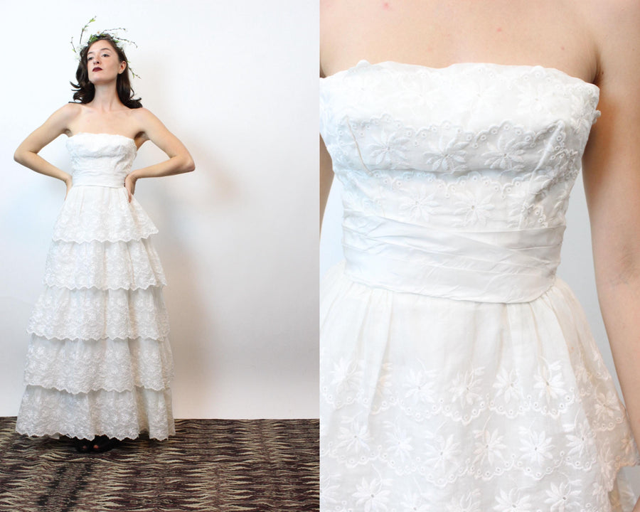 1950s WILL STEINMAN broderie anglaise dress xxs | new fall winter