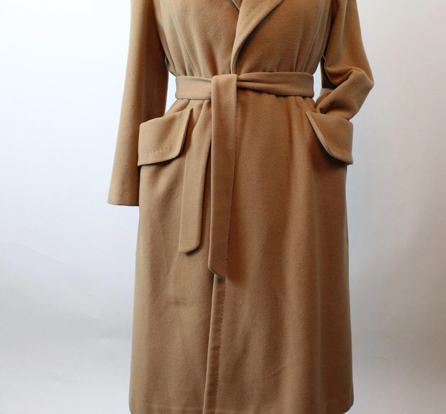 1960s CAMEL cashmere WRAP coat medium large | new fall winter