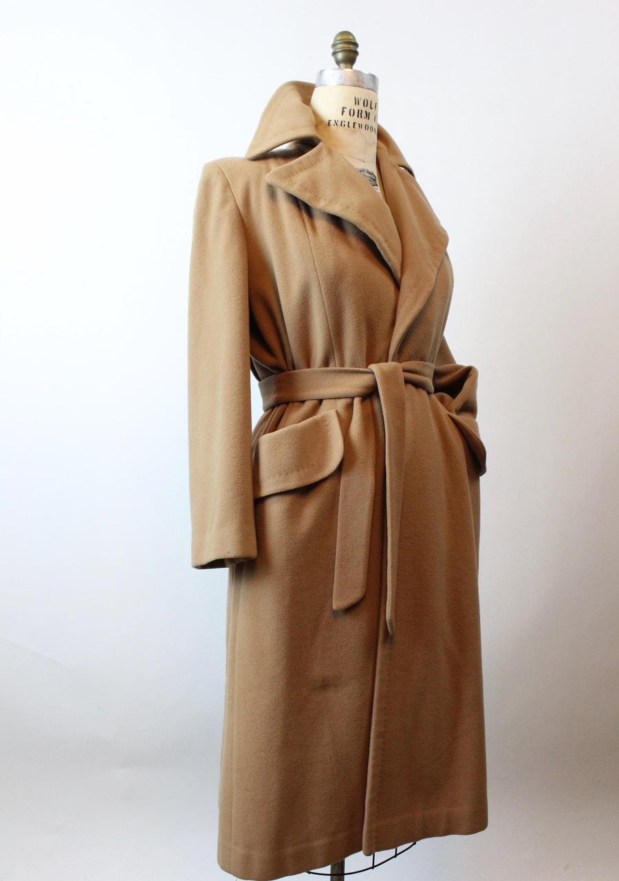 1960s CAMEL cashmere WRAP coat medium large | new fall winter