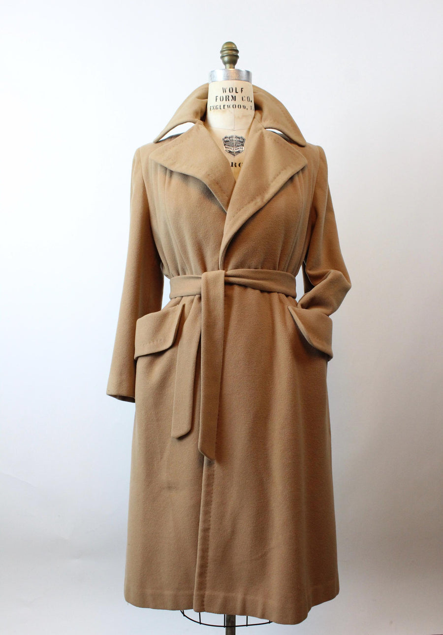 1960s CAMEL cashmere WRAP coat medium large | new fall winter