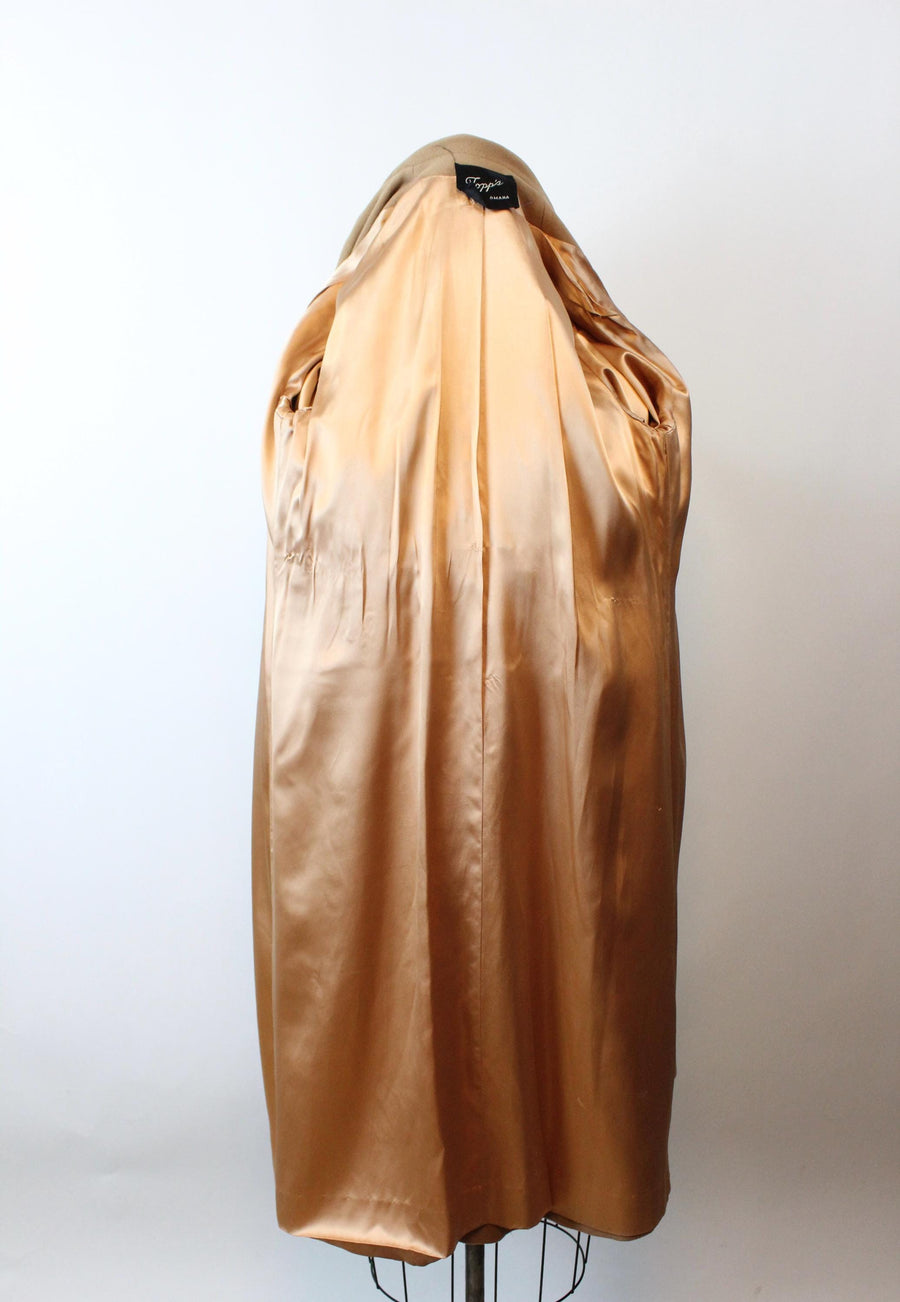 1960s CAMEL cashmere WRAP coat medium large | new fall winter