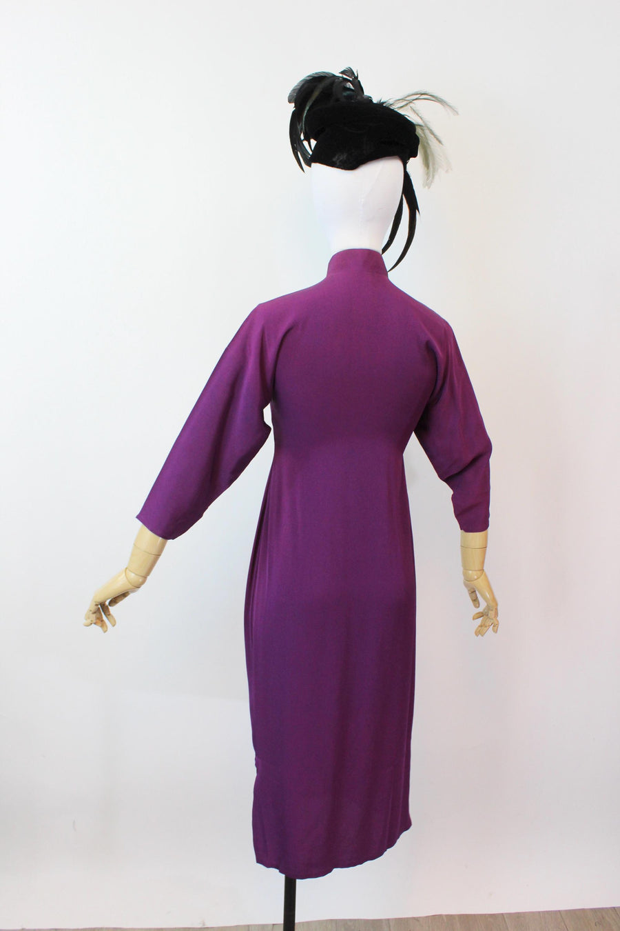 1940s purple dress 1940s 1950s Purple Plaid Shirtwaist Dress