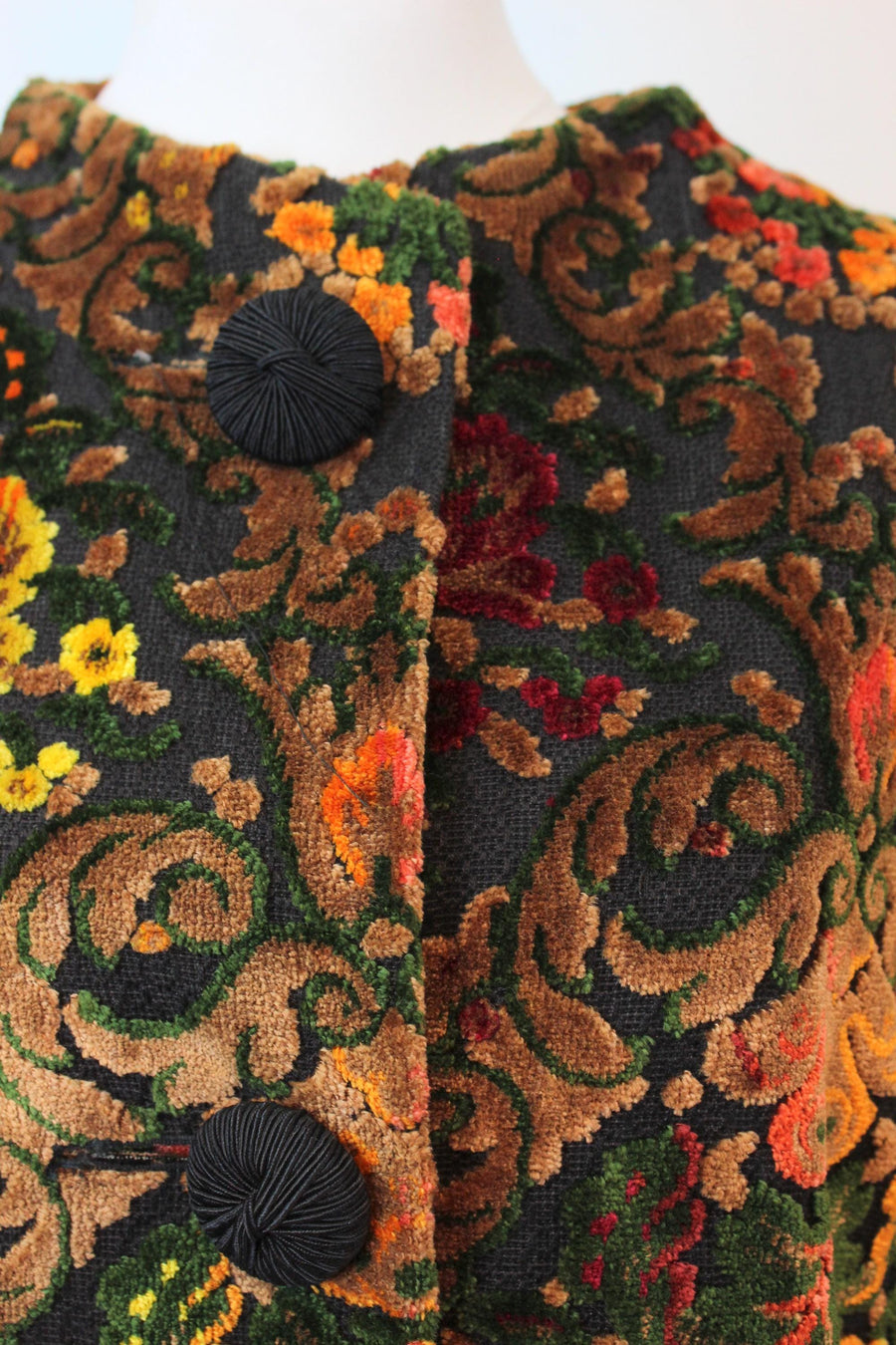 1960s TAPESTRY velvet CAPE coat small medium | new fall winter