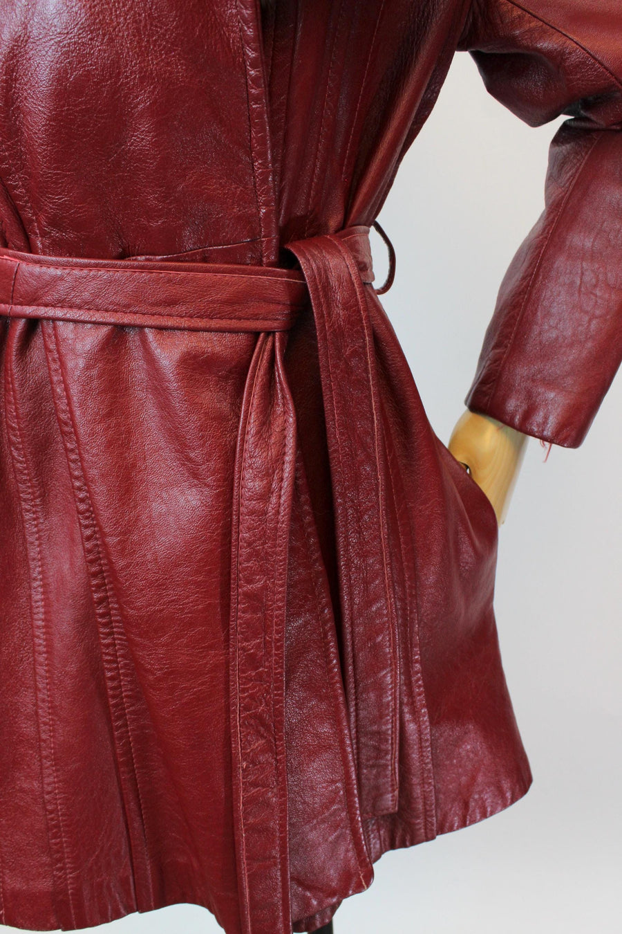 1970s 1976 LEATHER FOX fur collar jacket coat small medium | new fall winter