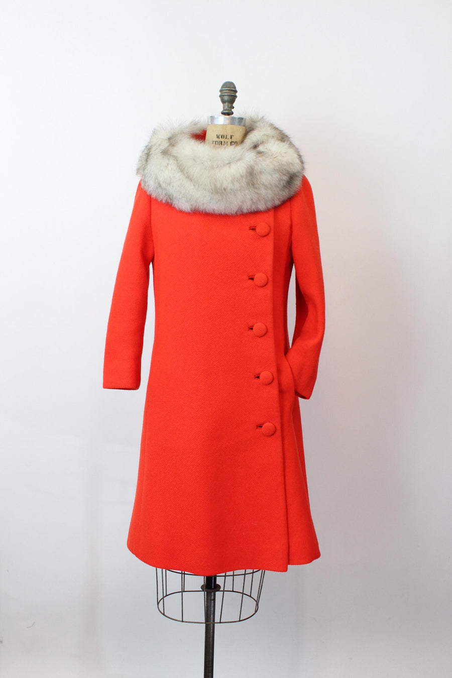 1960s 1965 LILLI ANN fox fur collar coat small medium | new fall winter