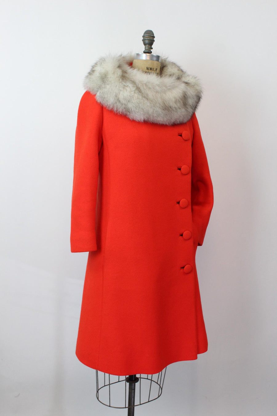 1960s 1965 LILLI ANN fox fur collar coat small medium | new fall winter