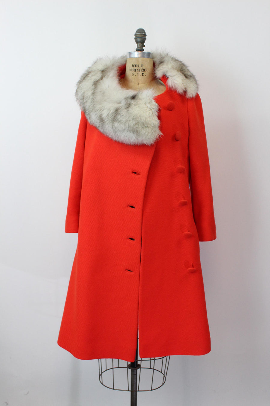 1960s 1965 LILLI ANN fox fur collar coat small medium | new fall winter