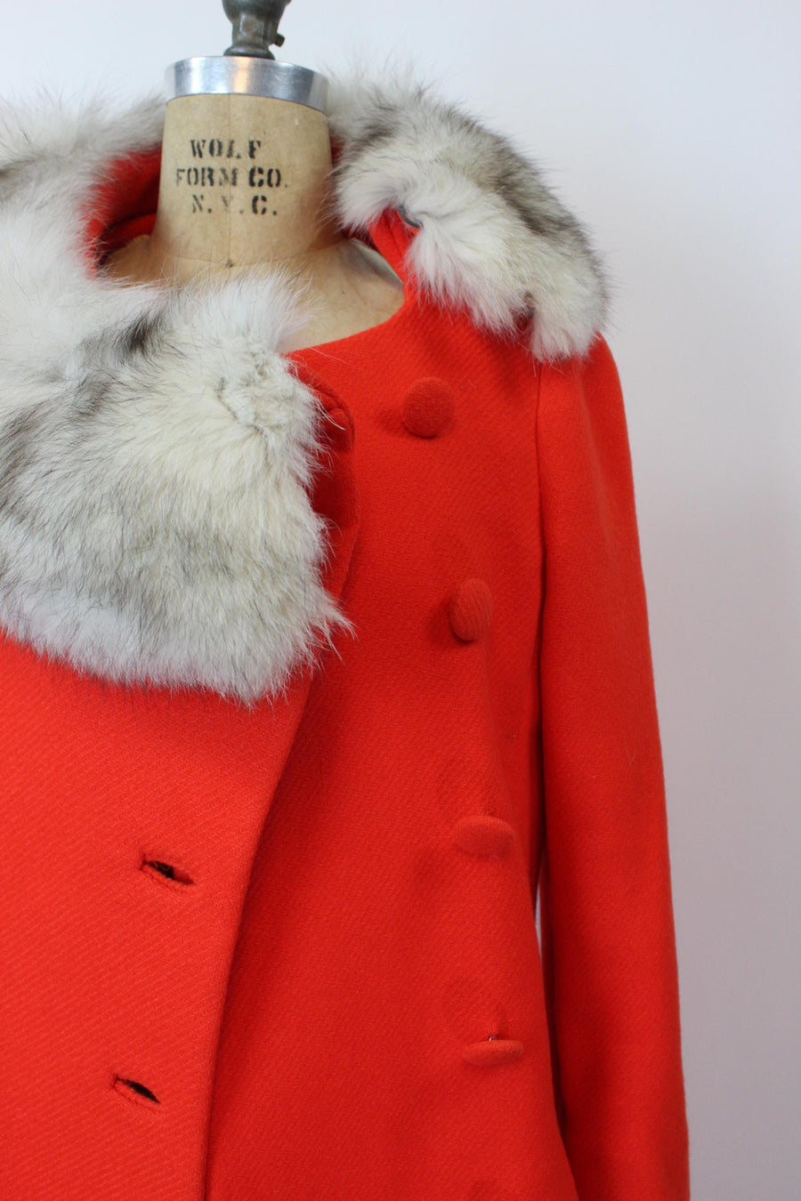 1960s 1965 LILLI ANN fox fur collar coat small medium | new fall winter