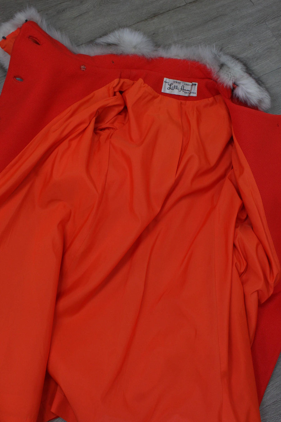 1960s 1965 LILLI ANN fox fur collar coat small medium | new fall winter