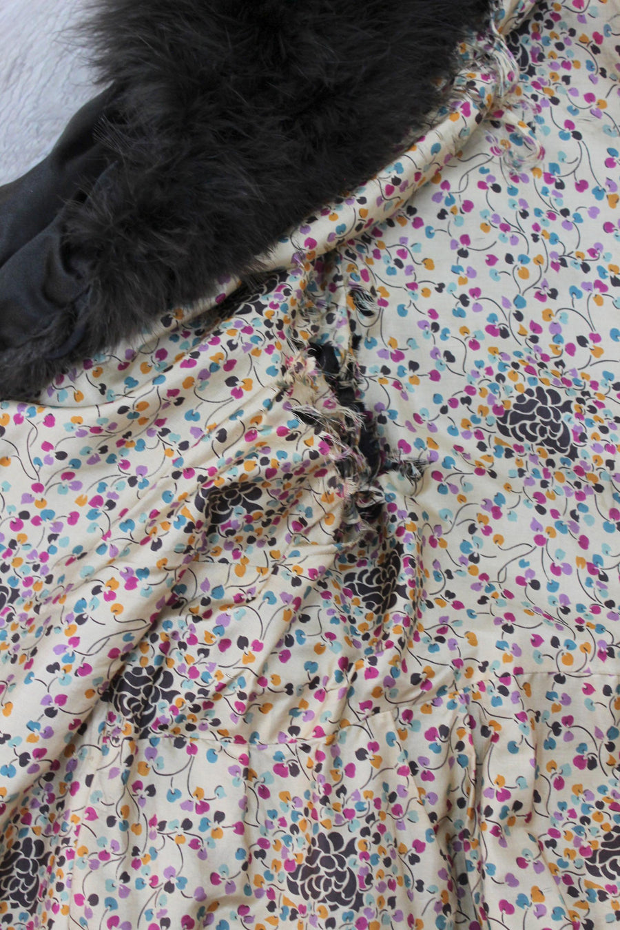 1920s RARE MARABOU silk wrap coat robe | new fall winter