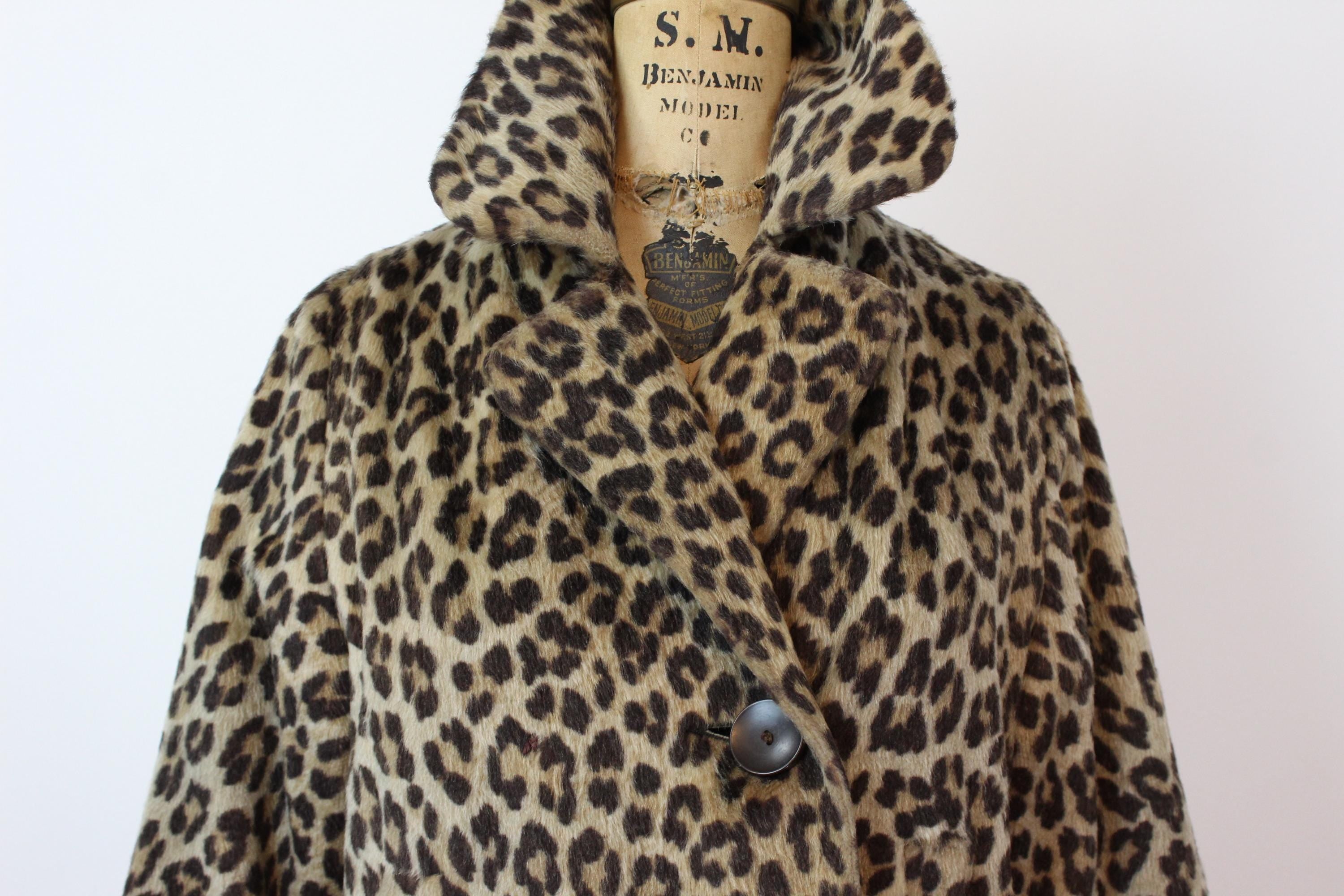 1960s LEOPARD faux fur coat xs small | new fall winter – Napa 