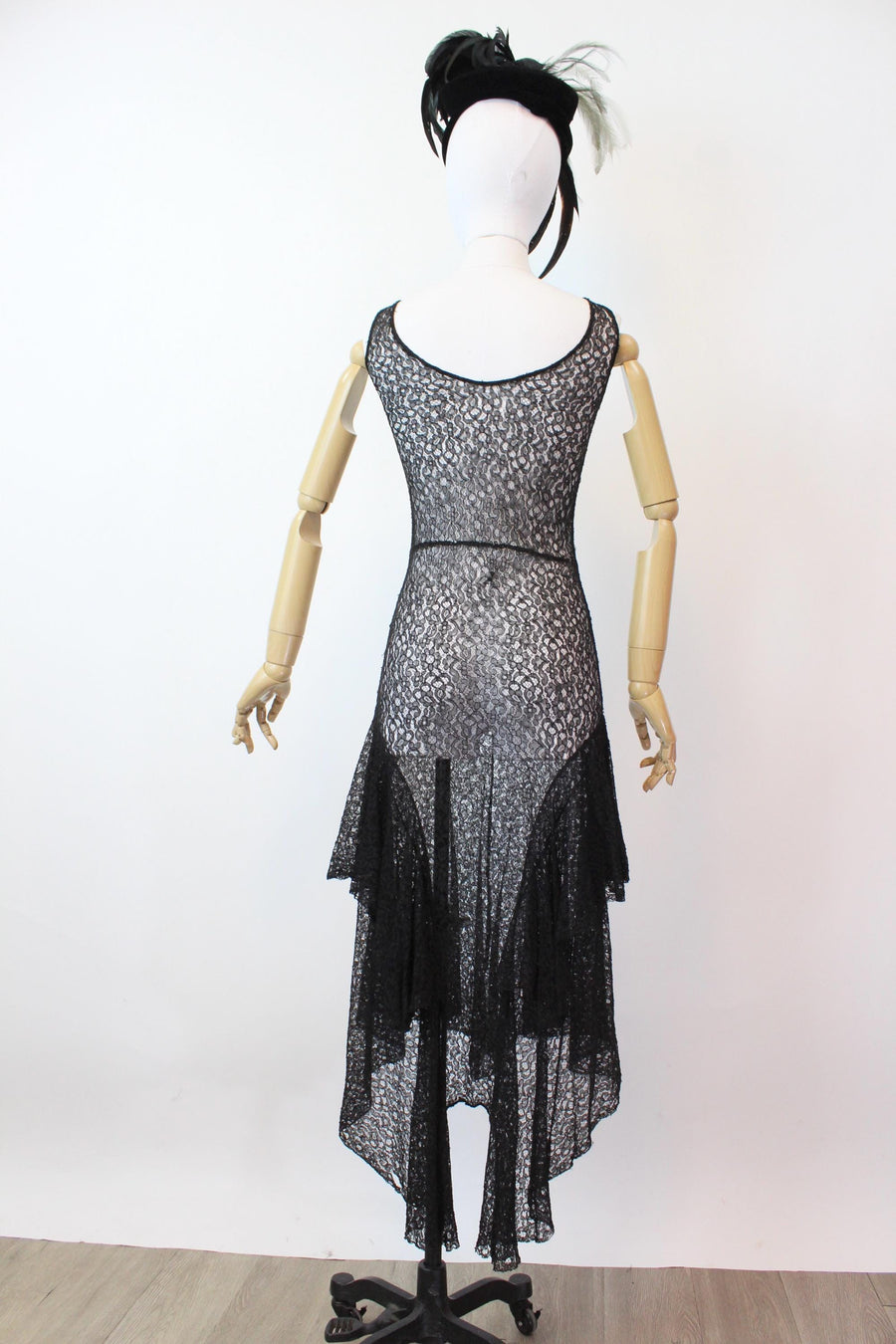 1930s black LACE slip dress xs small | new fall winter