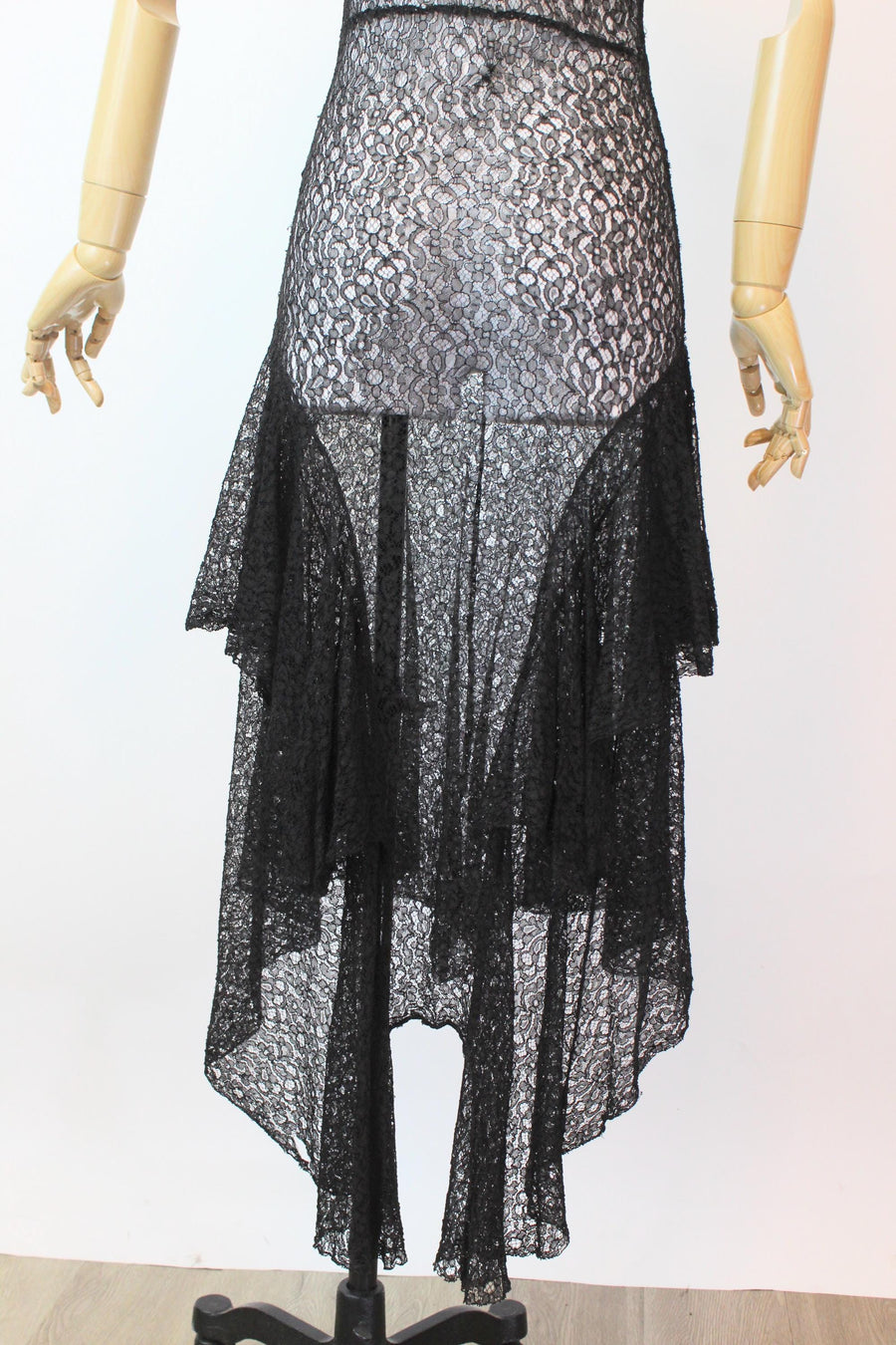 1930s black LACE slip dress xs small | new fall winter