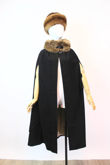 1920s antique FUR COLLAR CAPE coat all sizes | new fall winter