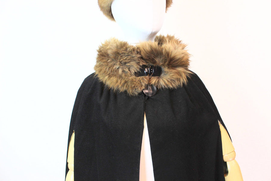 1920s antique FUR COLLAR CAPE coat all sizes | new fall winter