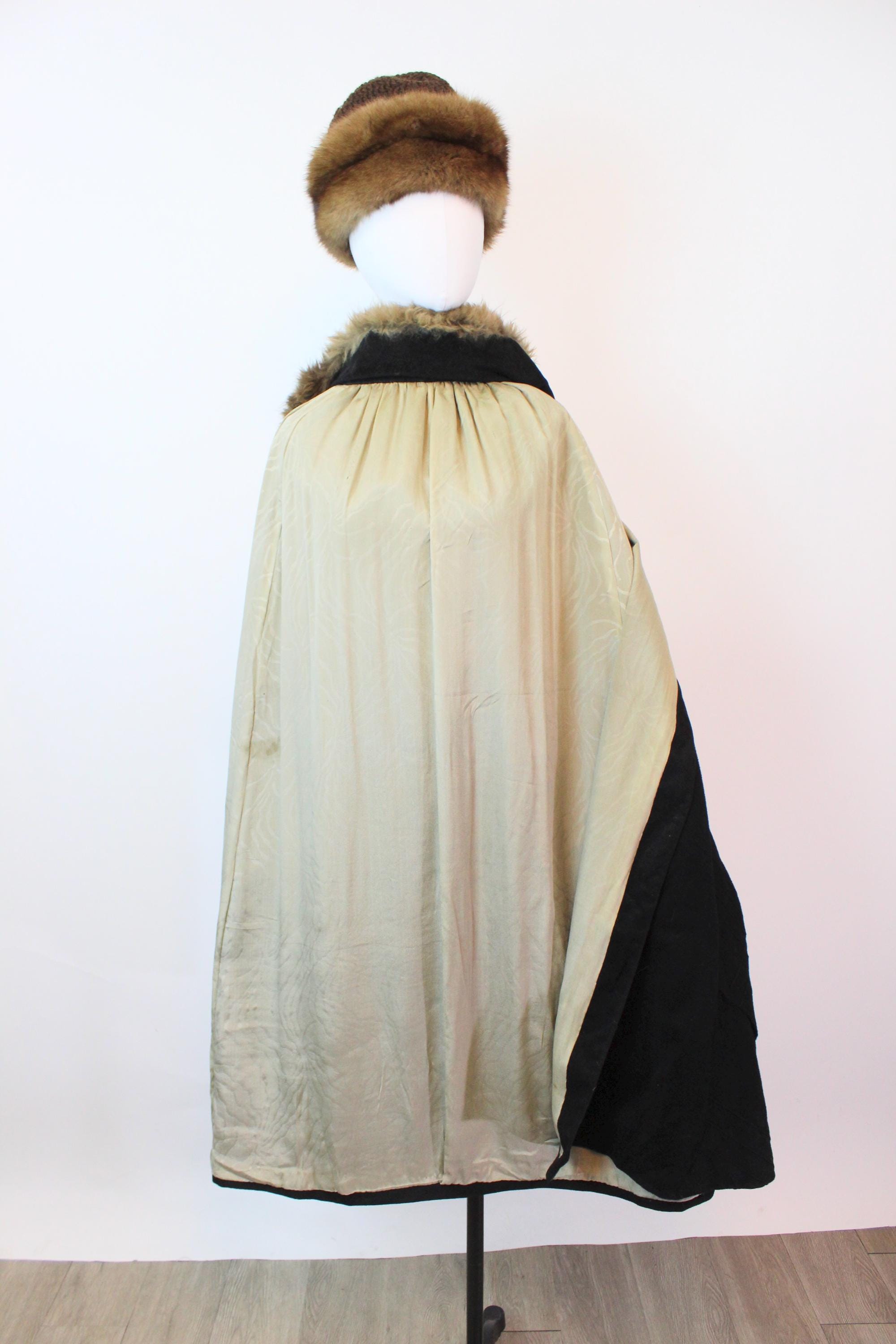 1920s antique FUR COLLAR CAPE coat all sizes | new fall winter 