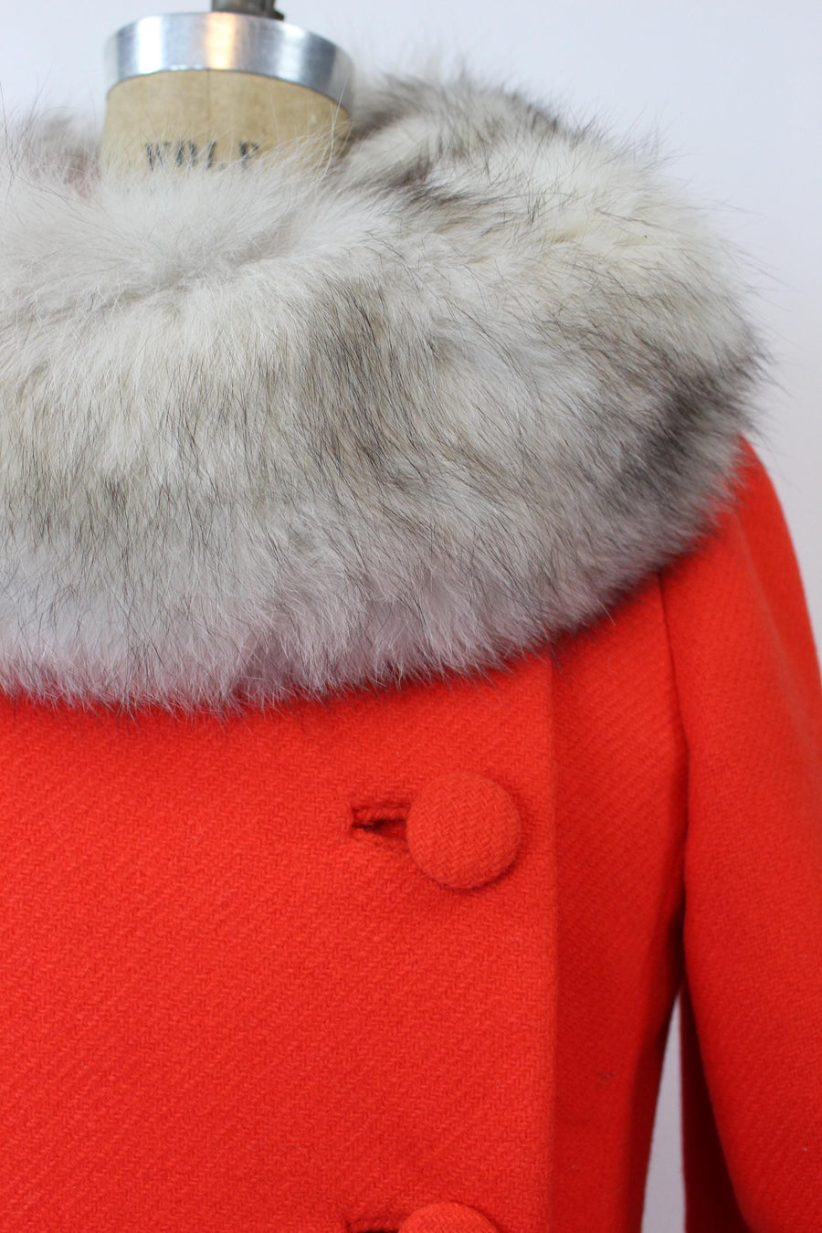 1960s 1965 LILLI ANN fox fur collar coat small medium | new fall winter
