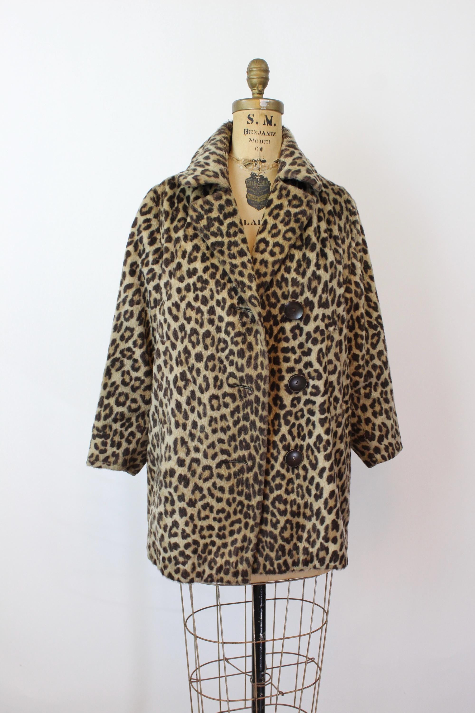 1960s LEOPARD faux fur coat xs small | new fall winter – Napa
