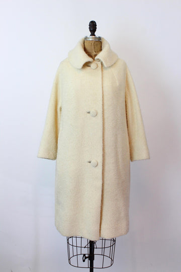 1960s LILLI ANN boucle winter white coat | new fall winter