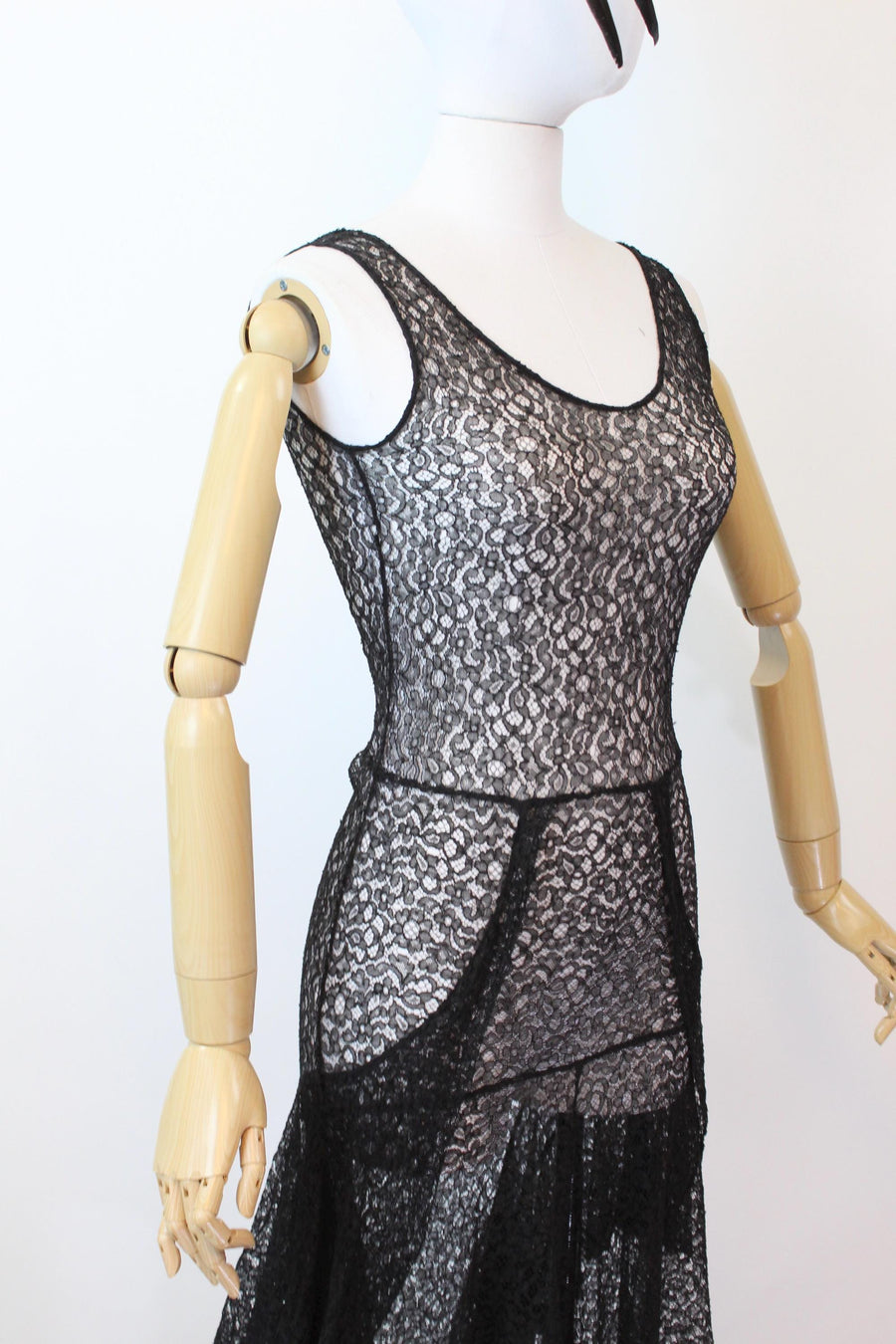 1930s black LACE slip dress xs small | new fall winter