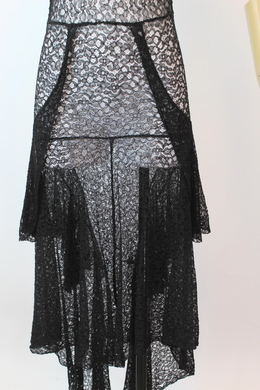 1930s black LACE slip dress xs small | new fall winter