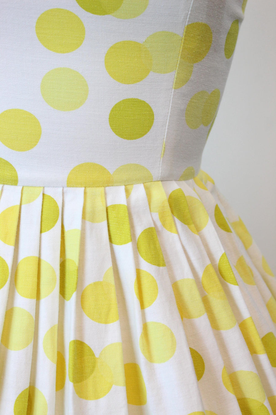 1950s POLKA DOT yellow cotton dress xs | new spring summer  Napa Valley  Vintage