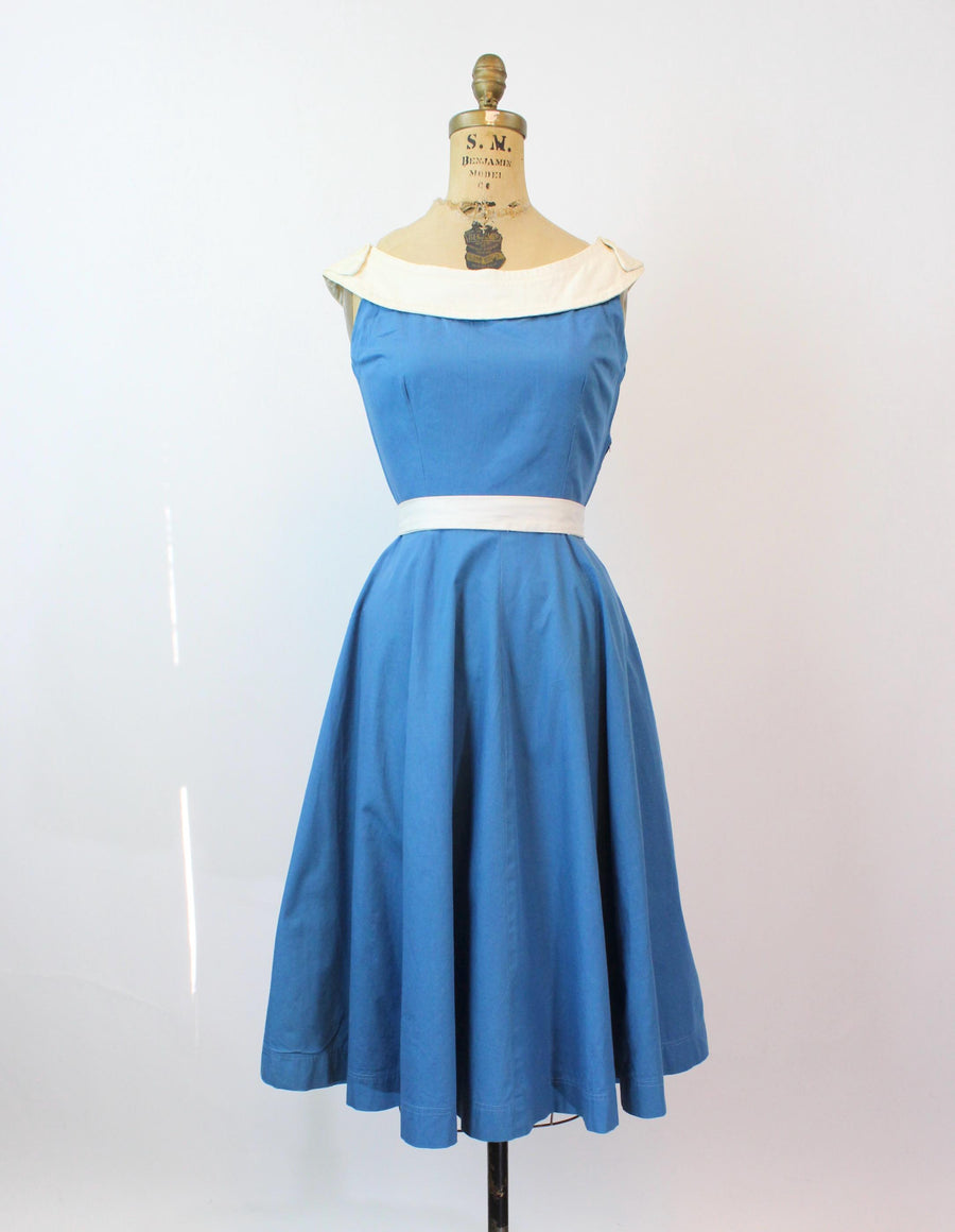 1950s COTTON full skirt dress xs | New spring summer 1950s COTTON full skirt dress xs | New spring summer