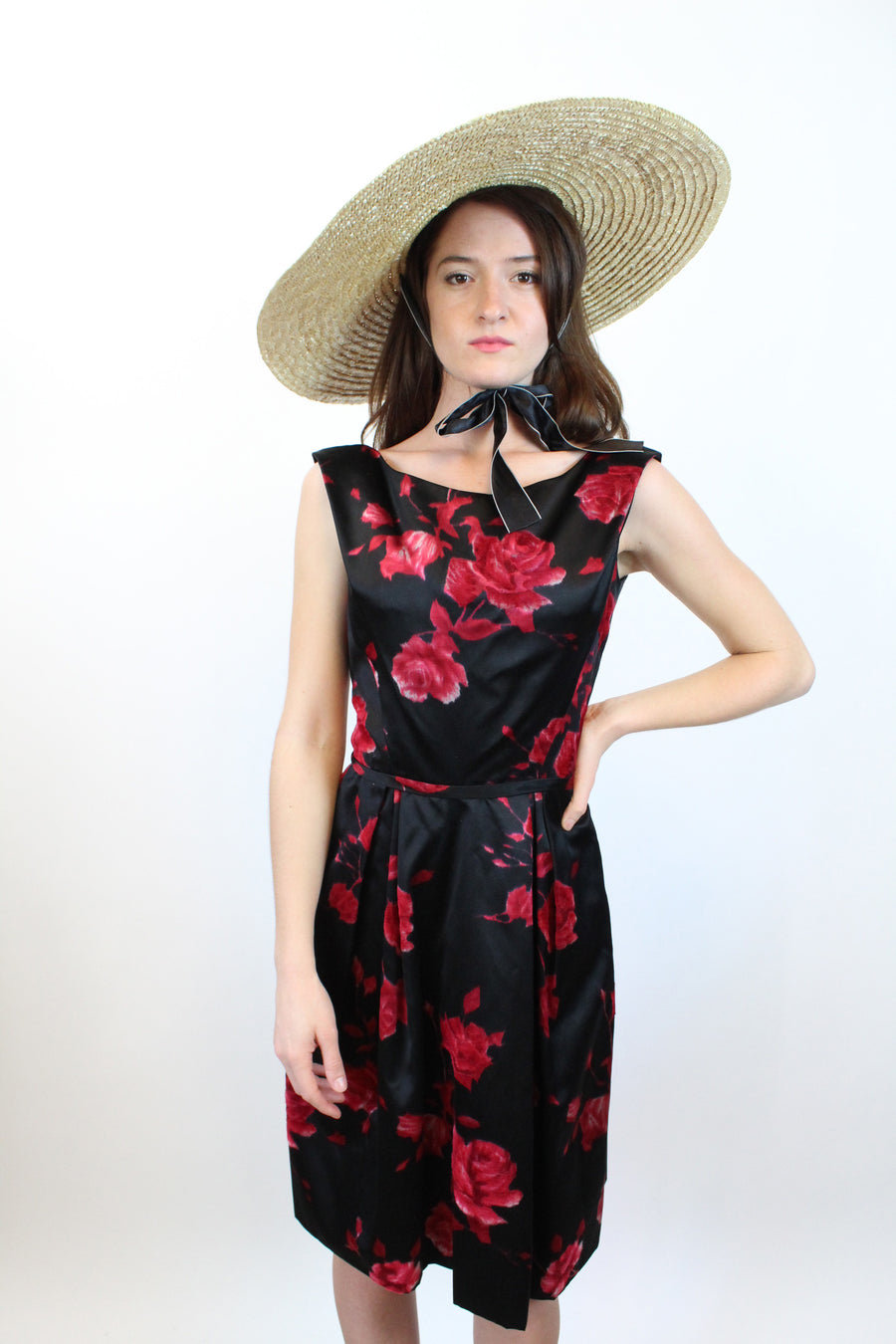 1960s NEIMAN MARCUS rose print SILK dress xs | new spring