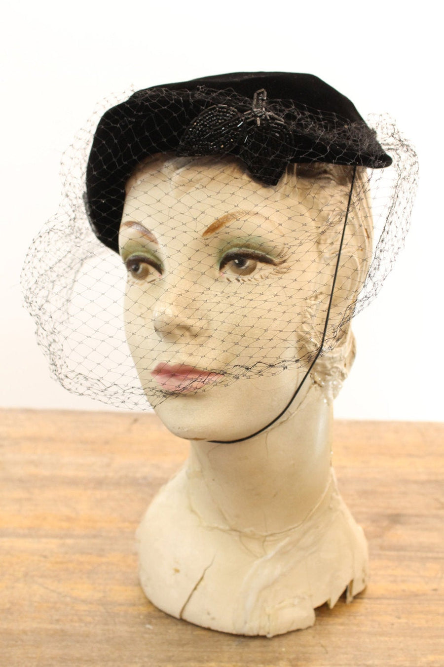 1940s hat vintage velvet veil fascinator | new fall