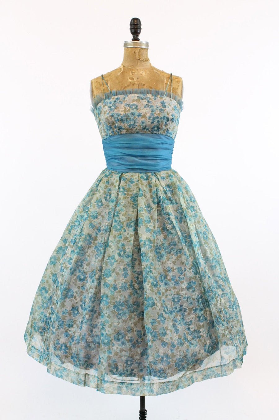 1950s floral organza dress xxs | new summer