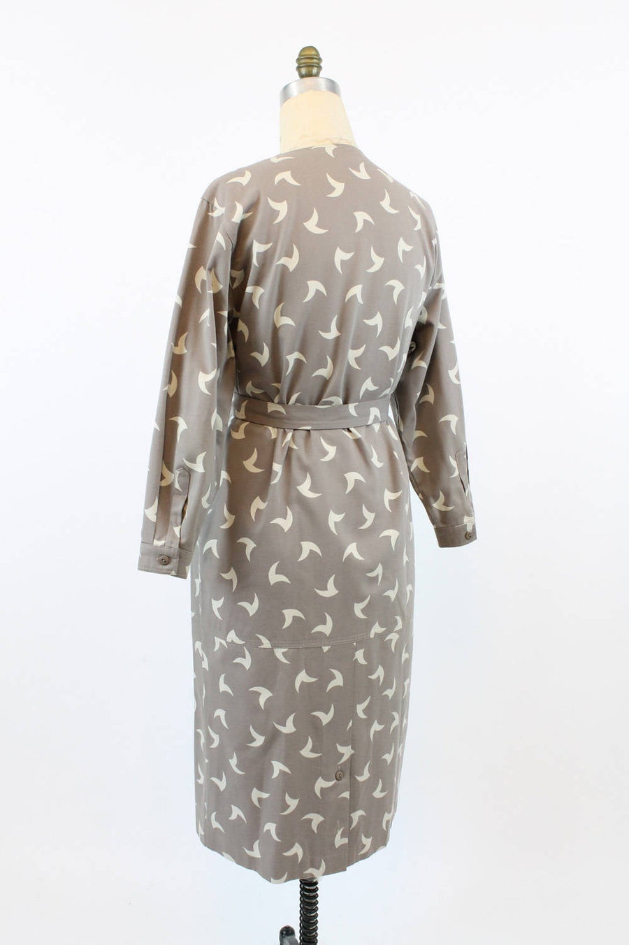 1980s Marimekko dress large | vintage cotton swallow print avant garde caftan