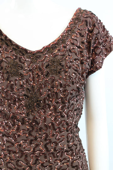 1940s sequin dress xs | vintage 40s rayon beaded apron dress| new in