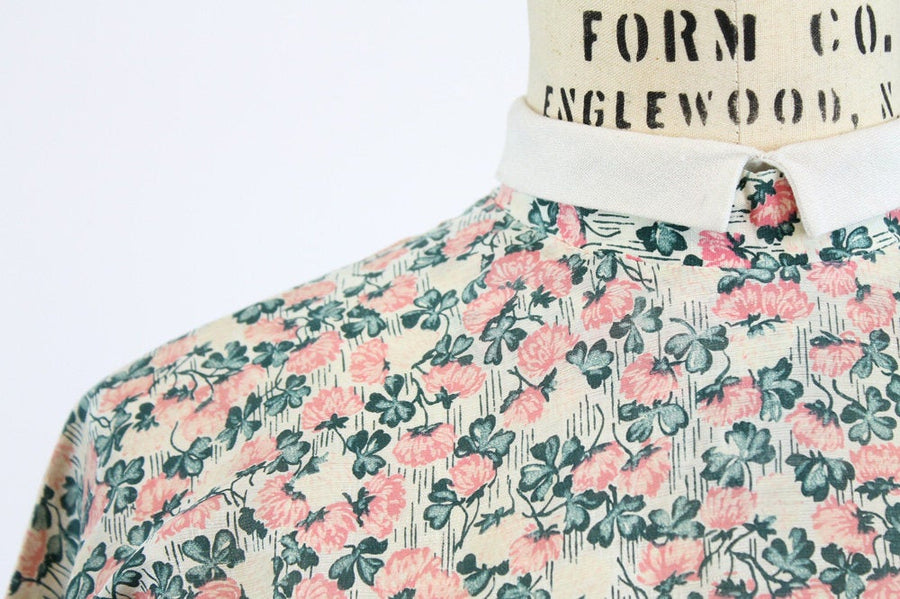 1940s rose print silk dress xs | new spring