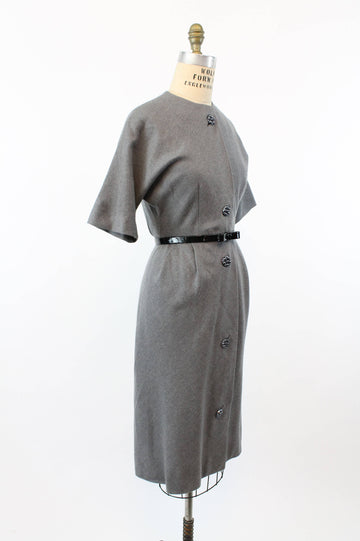 1960s wool dress xs | david crystal gray wiggle dress | new in