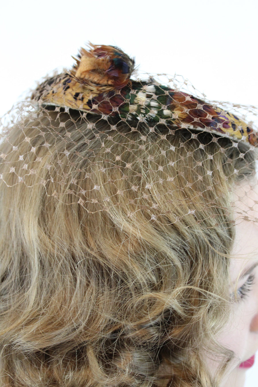 1950s halo hat net veil fascinator | new fall