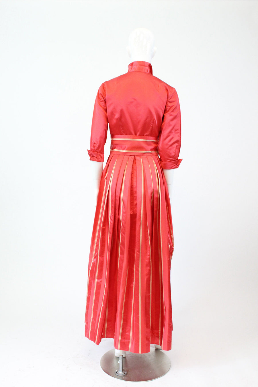 1960s Dynasty silk dressing gown xs | vintage striped belted dress | new in