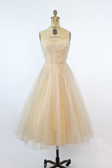 1950s strapless tulle dress xxs | new fall