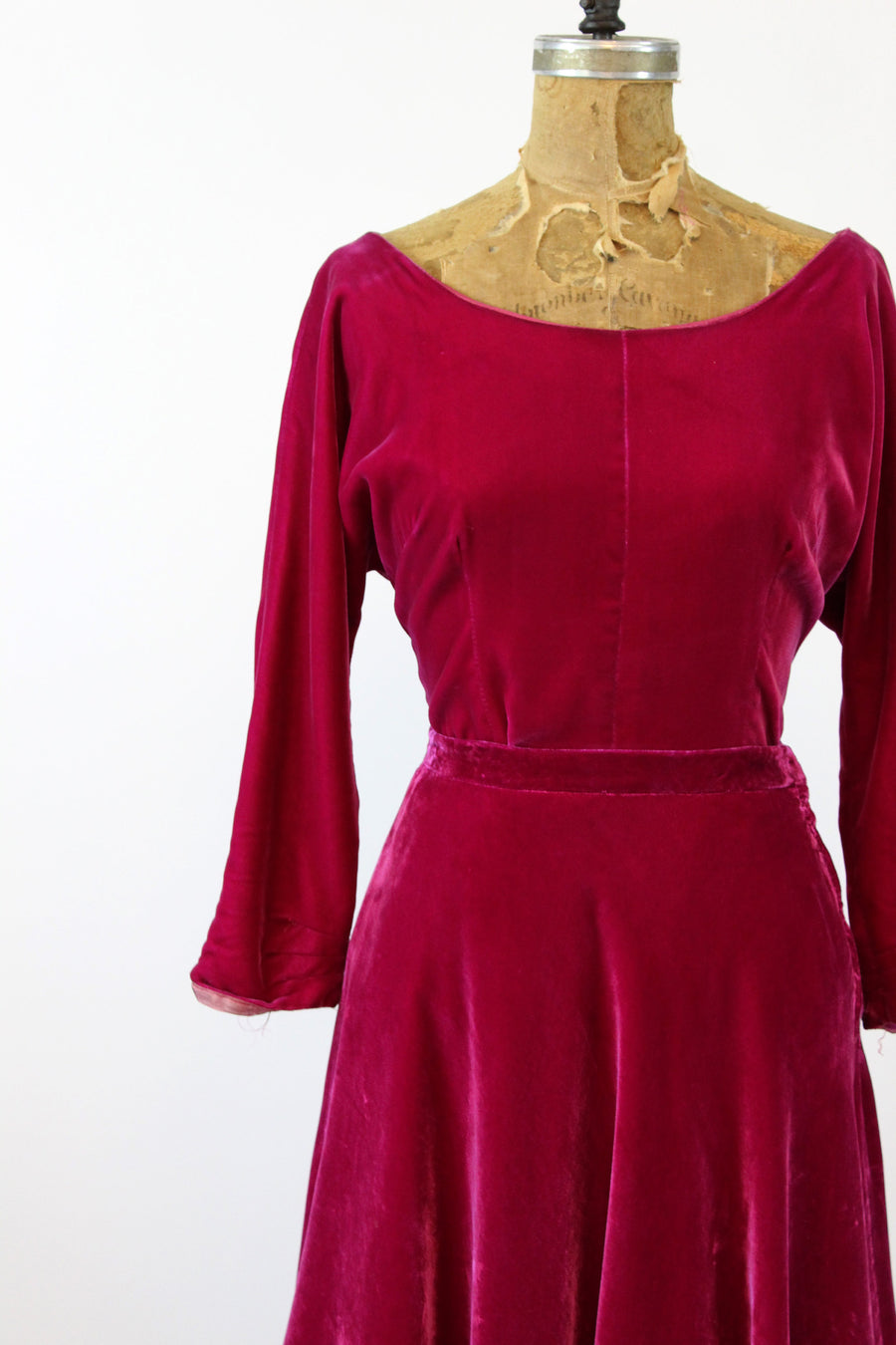 1950s two piece | silk velvet skirt | xs