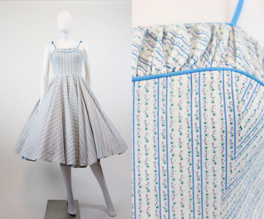 1950s Miss Elliette dress xs | cotton sundress floral print | new