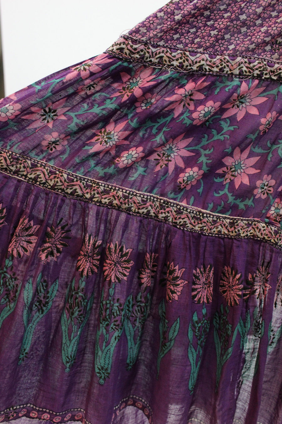 1970s Adini caftan cactus print small  | vintage indian cotton dress | 70s festival smock