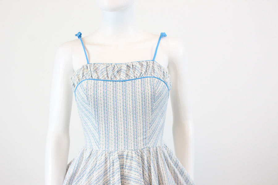 1950s Miss Elliette dress xs | cotton sundress floral print | new