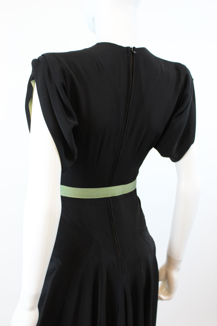 1940s rayon beaded dress xs | vintage peek a boo pistachio dress | new in