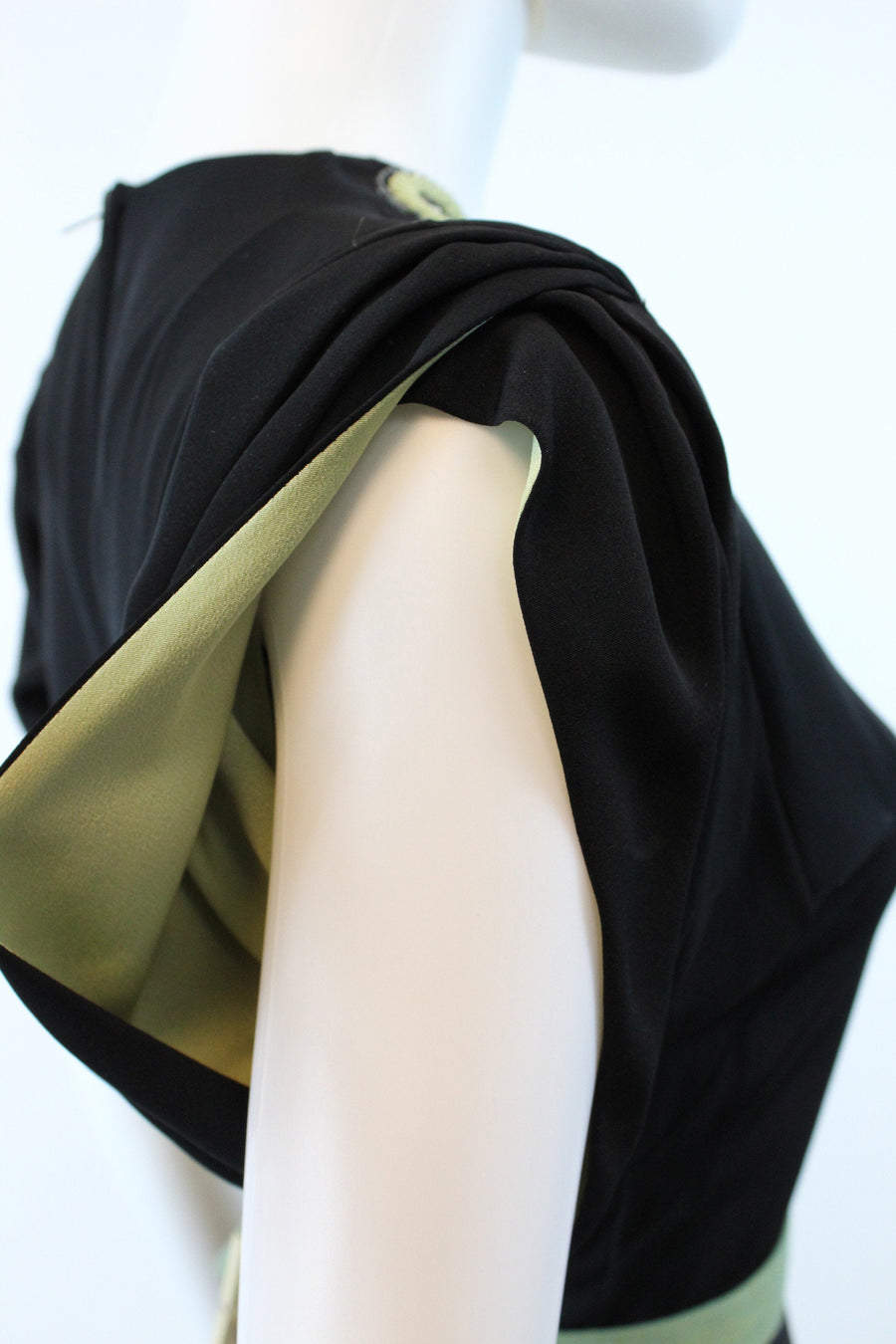 1940s rayon beaded dress xs | vintage peek a boo pistachio dress | new in
