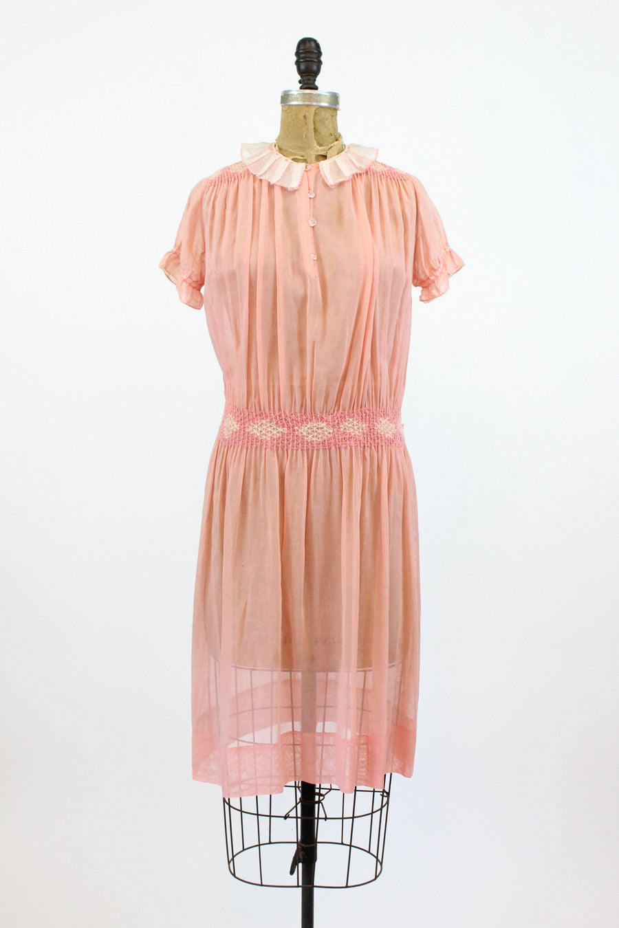 1920s cotton day dress smocked xs small | new spring Napa Valley Vintage 1920s cotton day dress smocked xs small | new spring Napa Valley Vintage