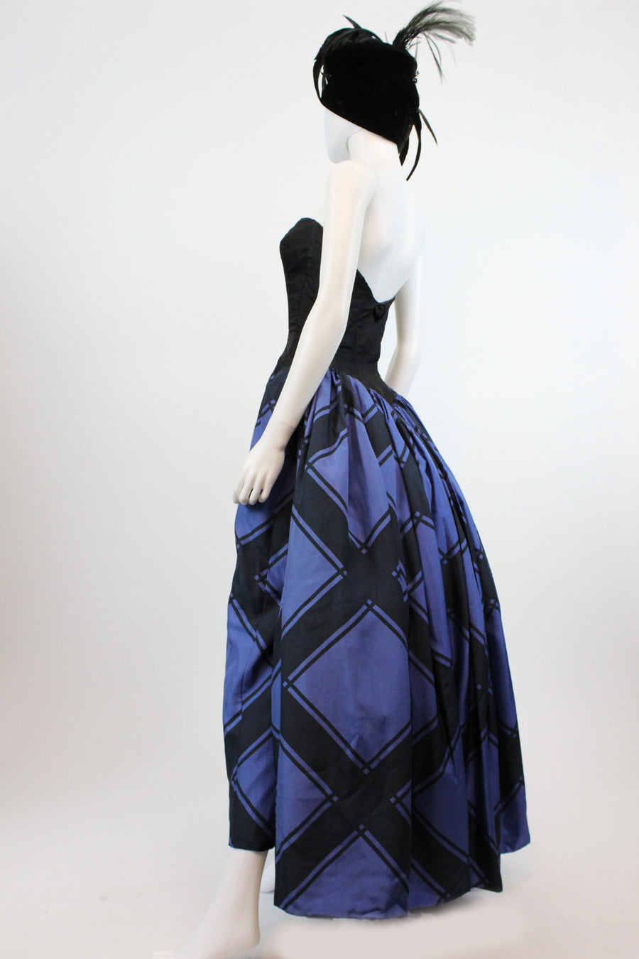 1950s Estevez strapless ball gown xs | vintage silk dress designer | new in
