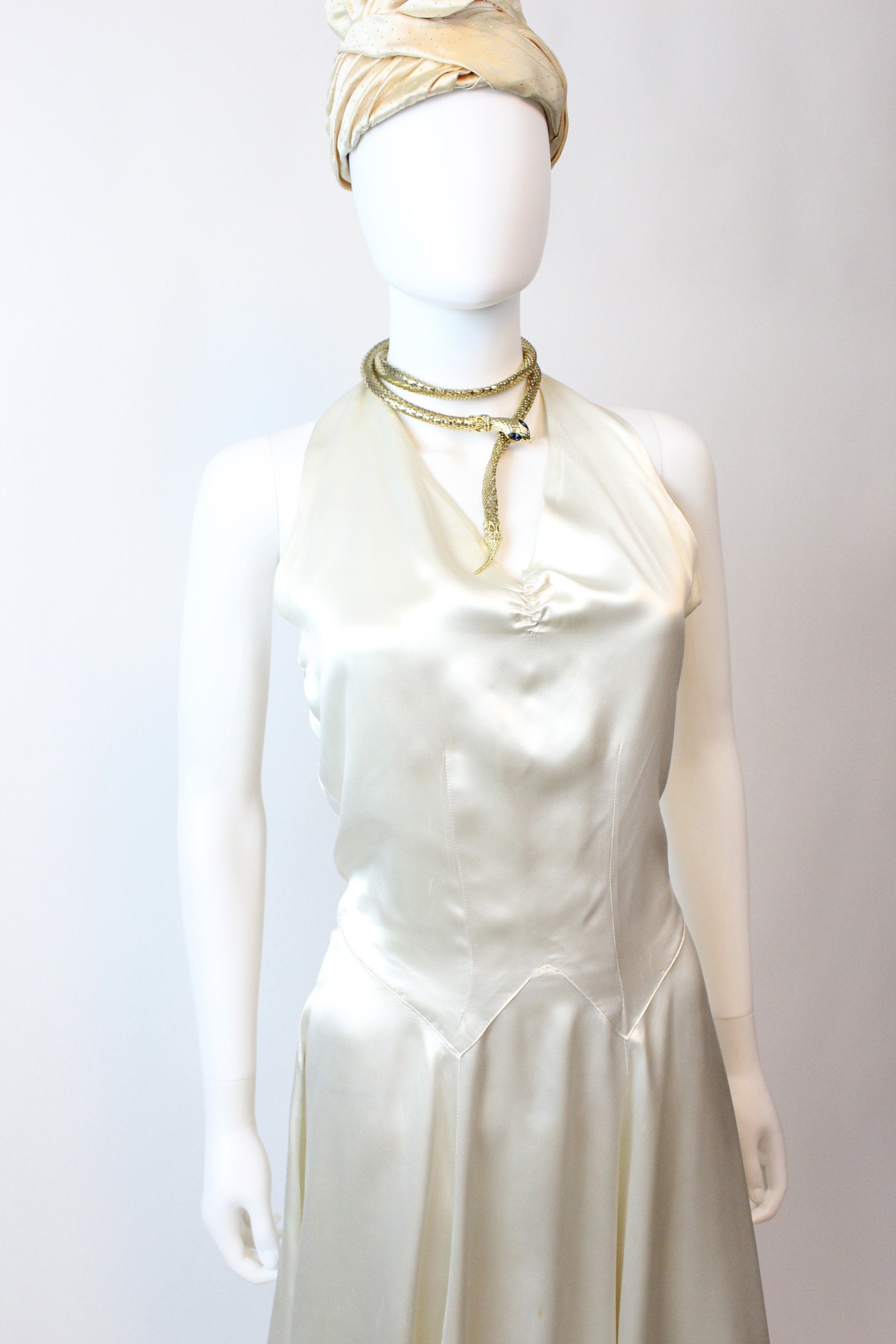 1930s halter dress 1940s liquid silk xs islamic bridal