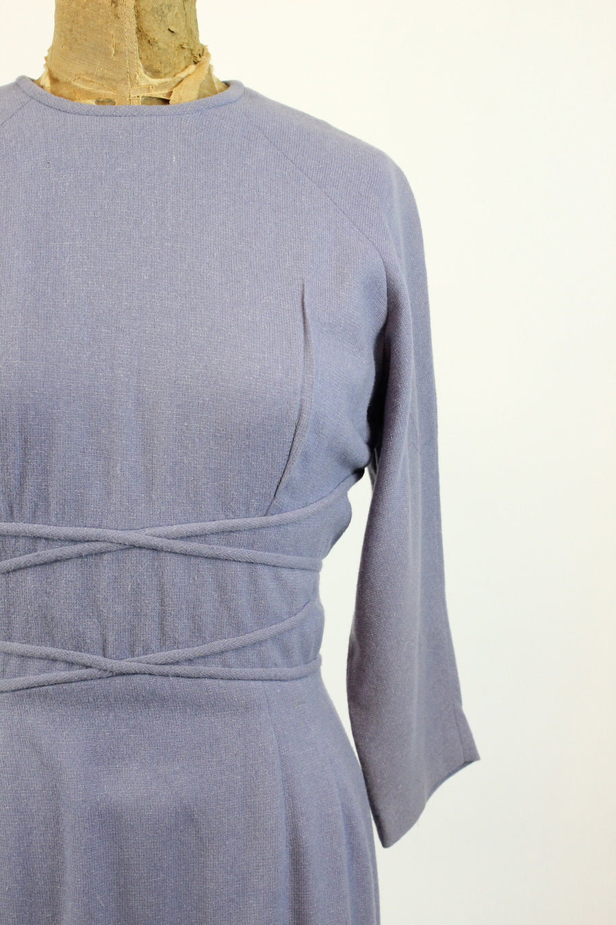 1950s PERIWINKLE wool wiggle dress small | new fall