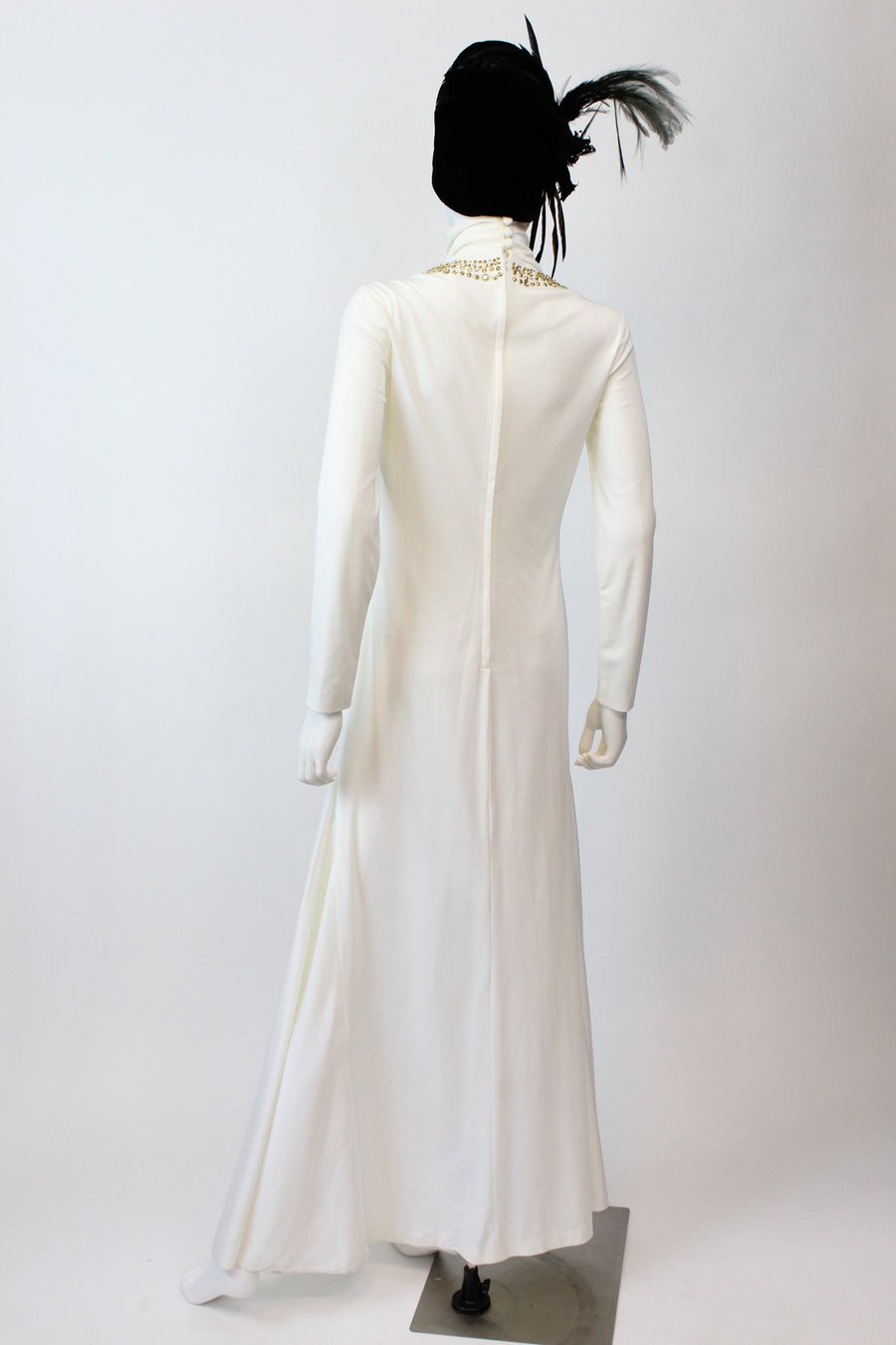 1970s STUDS and rhinestones gown dress medium large | new fall