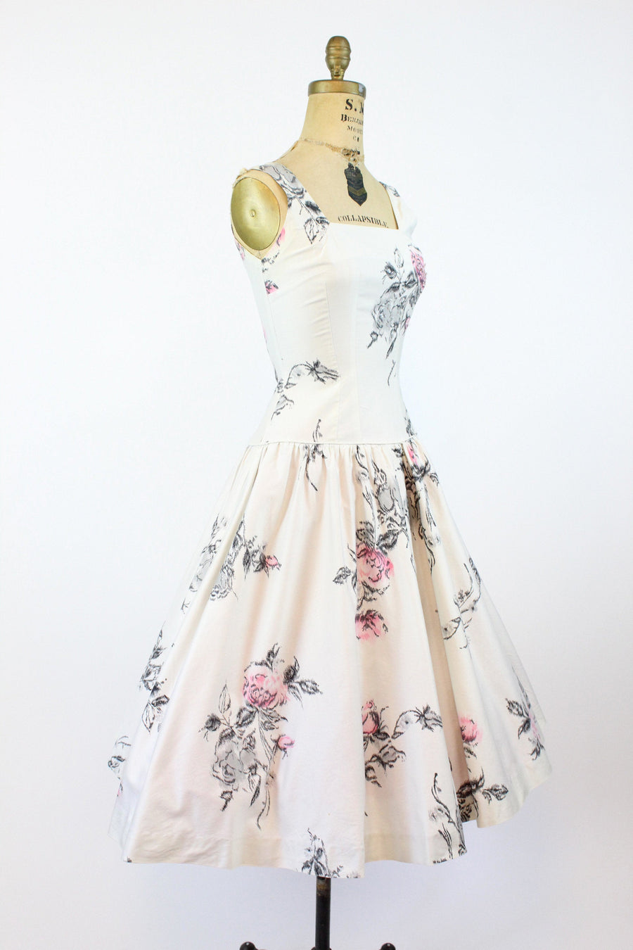 1950s Jr Flair rose polished cotton dress xs | new spring